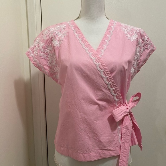 Madewell Embroidery Side-Tie Wrap Top - Picture 6 of 11